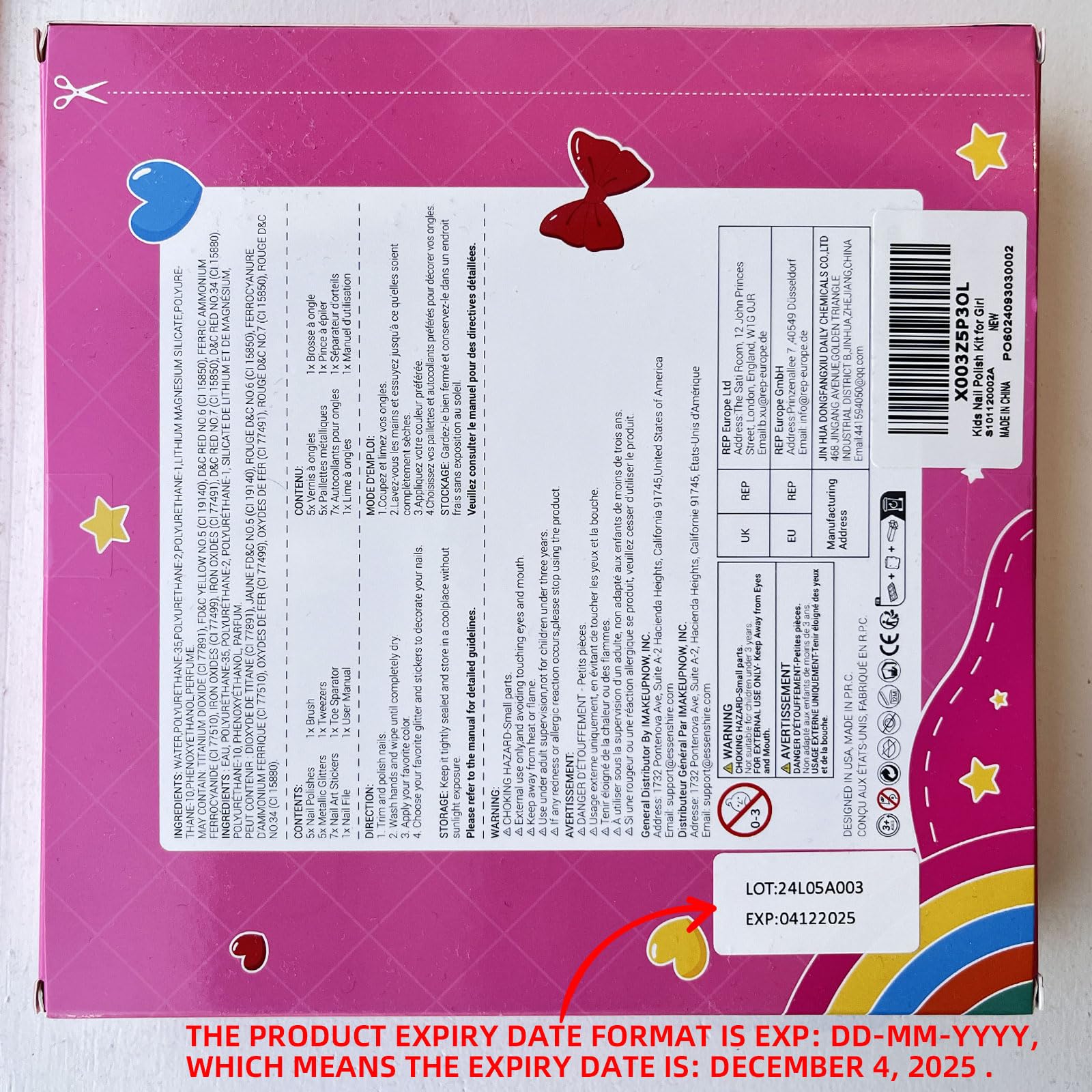 BUNNY BUBBLES nail file included for smooth, neat nails.