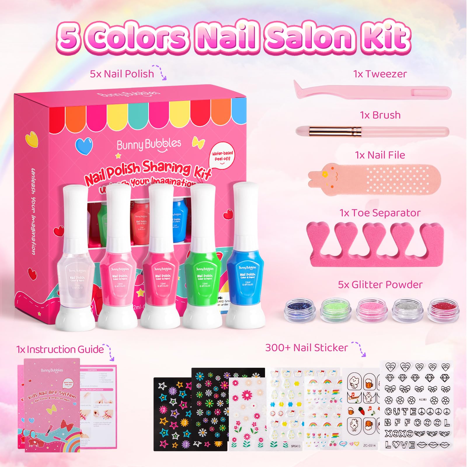 BUNNY BUBBLES toe separators keep toes tidy during polish.