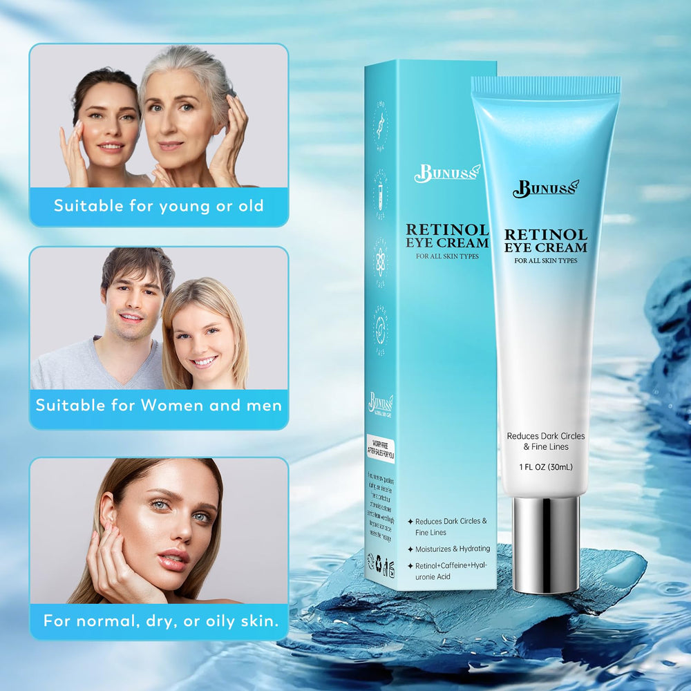 BUNUSS Retinol Eye Cream ingredients peptides showcased for rejuvenation