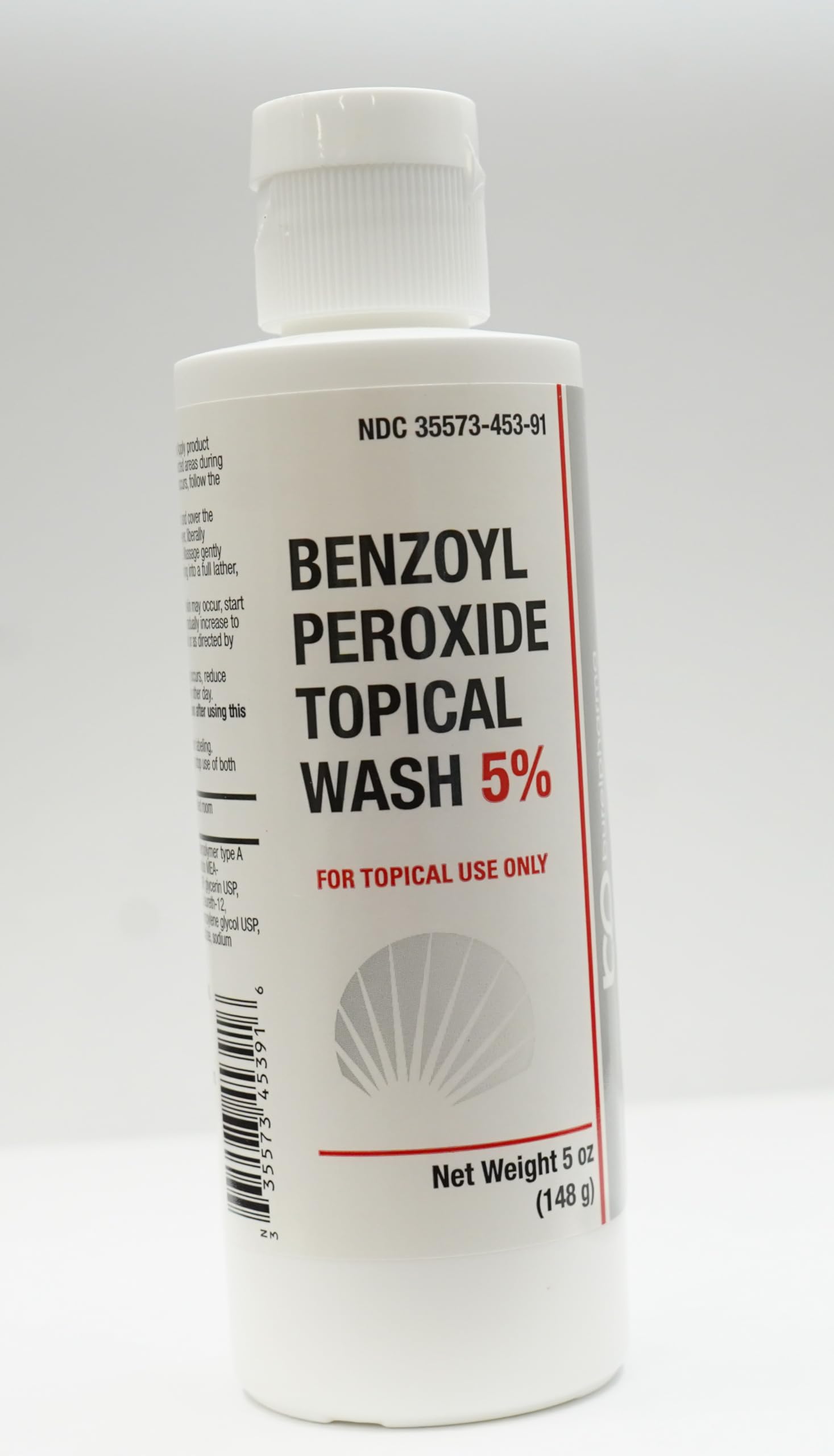 BurelPharma benzoyl peroxide face wash 5oz size ideal for daily use.