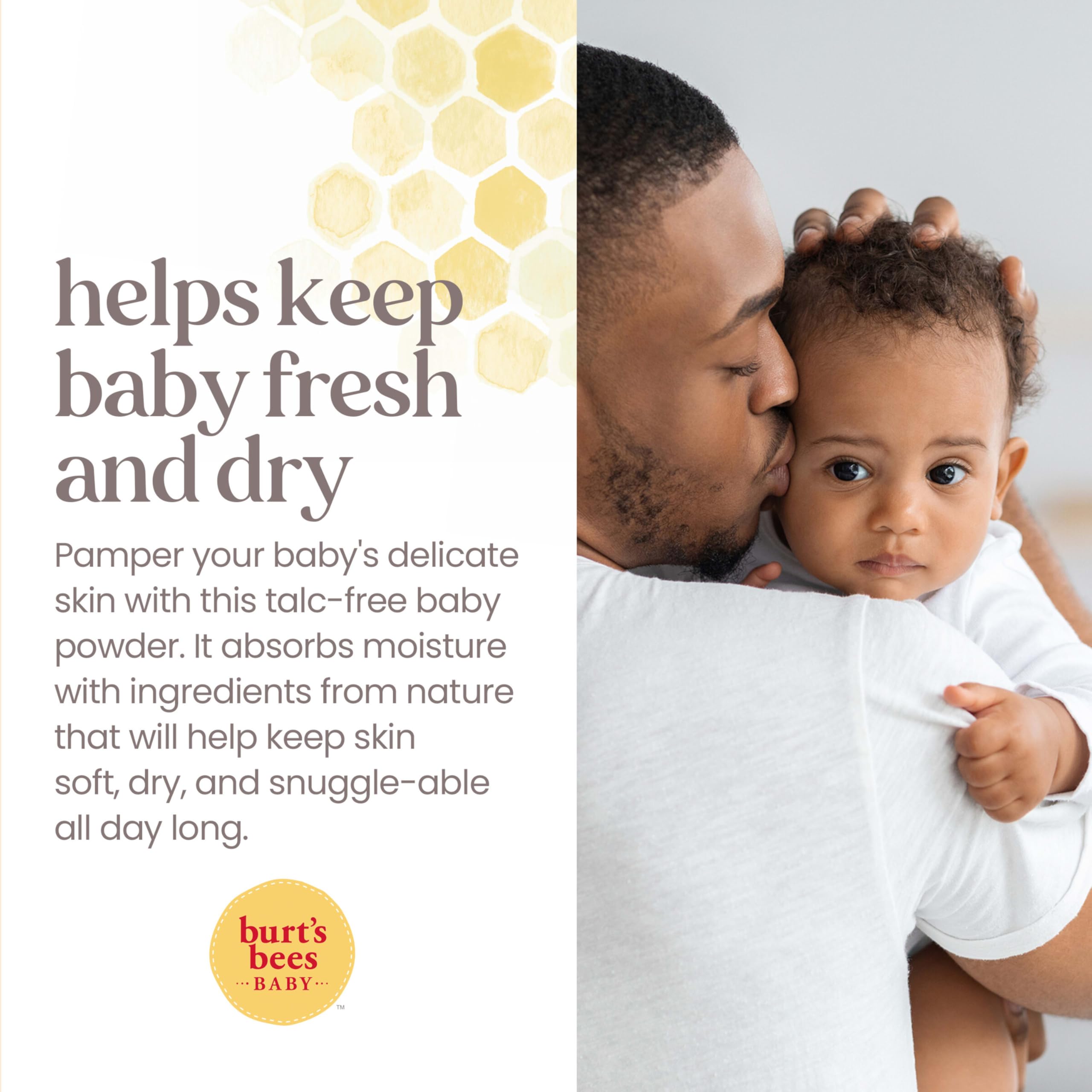 Cornstarch-absorption focus on Burt's Bees Baby Dusting Powder