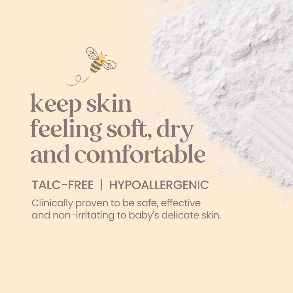 Burt's Bees Baby Dusting Powder pour demonstrates even application