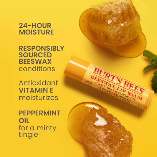 Burt's Bees Beeswax Bounty four-tube inner view, perfect stocking stuffers.
