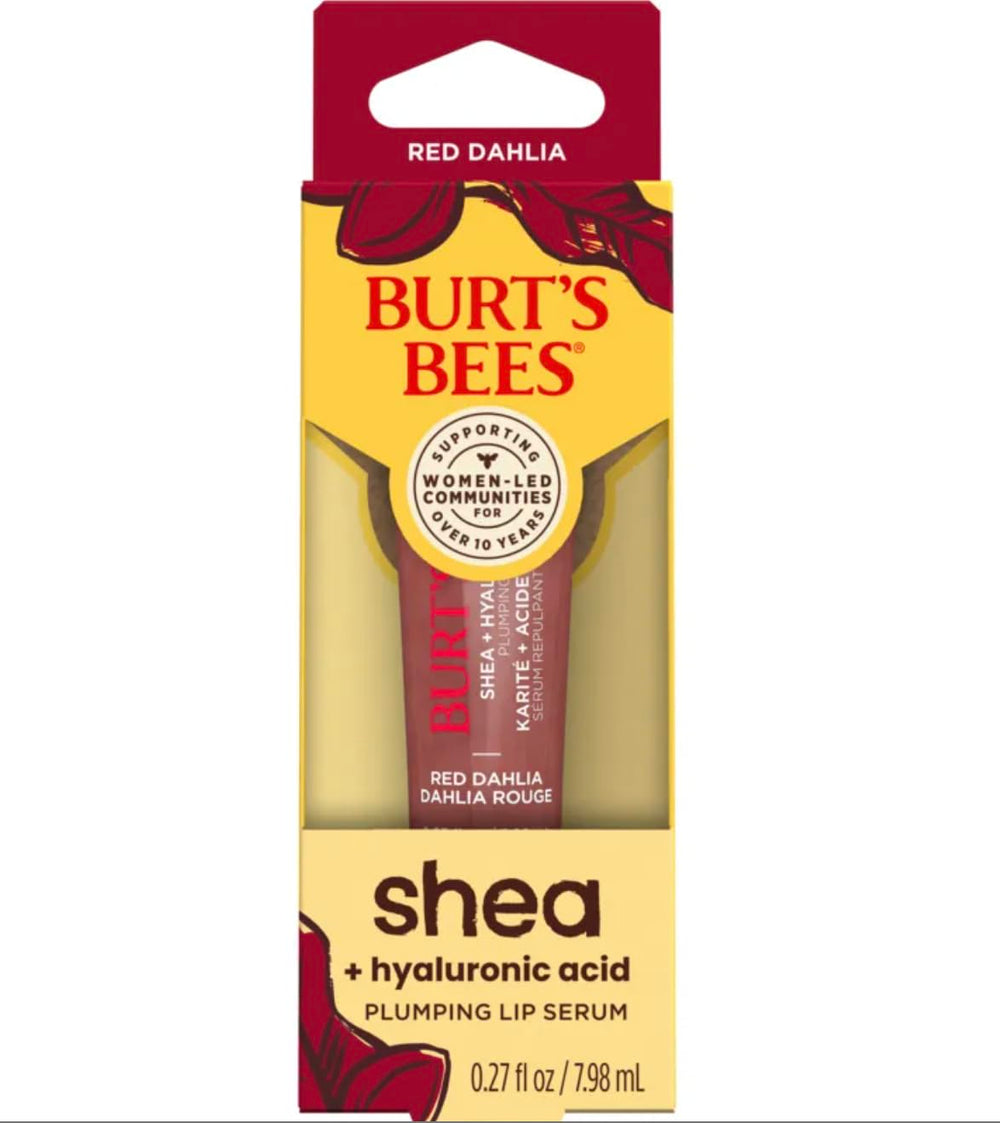 Burt's Bees Clear Shea and Hyaluronic Lip Serum application for hydrated, smooth lips.