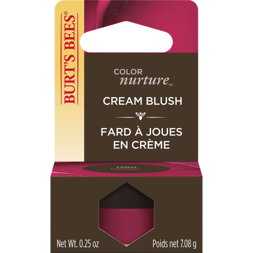 Burt's Bees Color Nurture Berry Whip swatch shows buildable natural color for cheeks