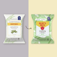Burt's Bees face wipes soft towelettes close-up for sensitive skin care