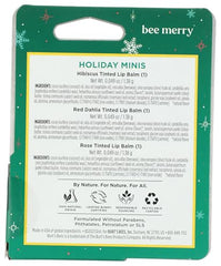 Close-up of Burt's Bees lip balm tubes from the holiday minis set for on-the-go moisture.