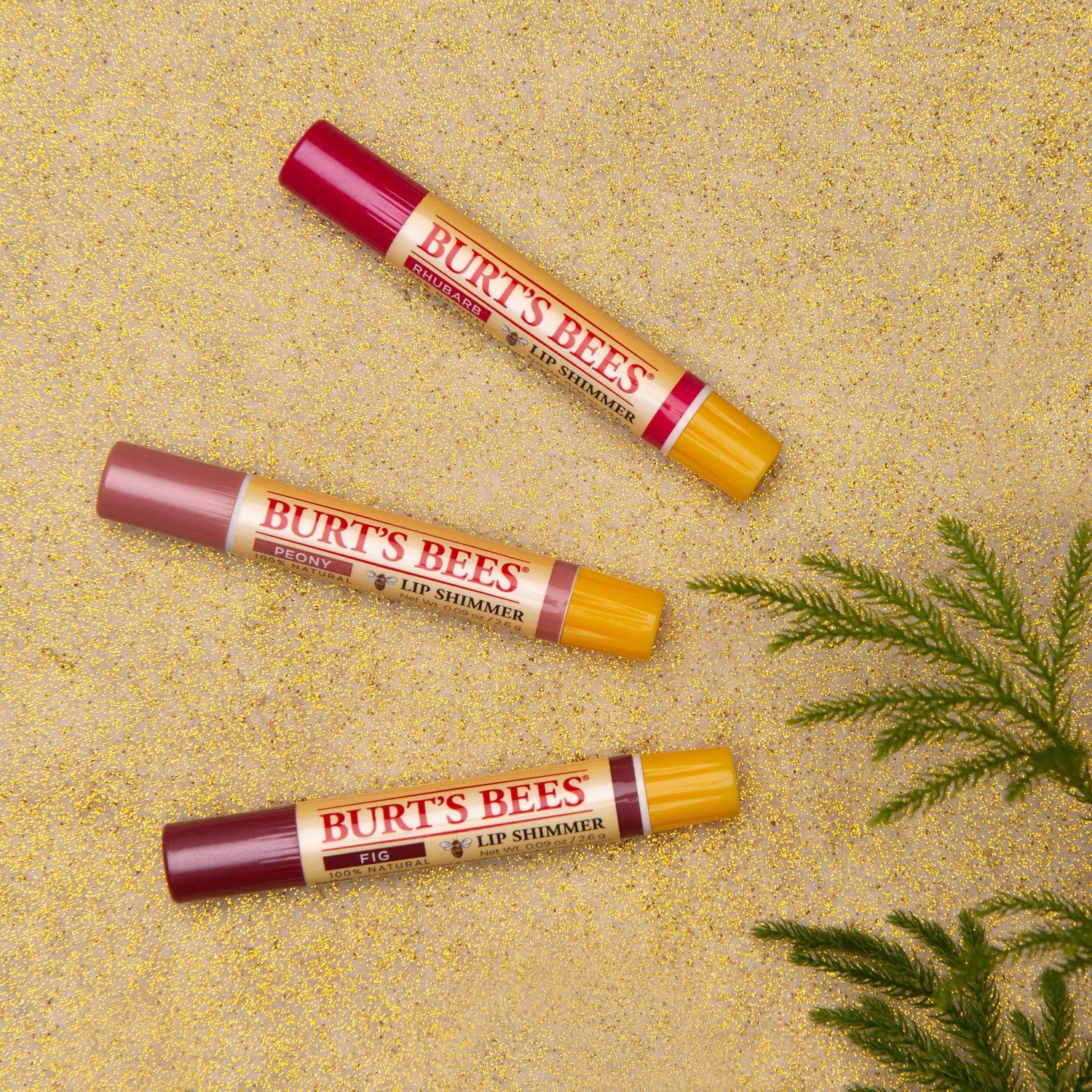 Burt's Bees Lip Shimmer Fig shade tube for subtle warmth and moisture
