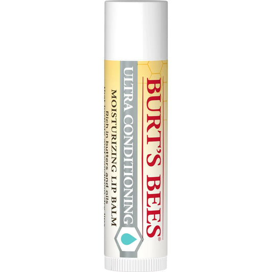 Burt's Bees Lip Balm being applied for smooth, comfortable lips