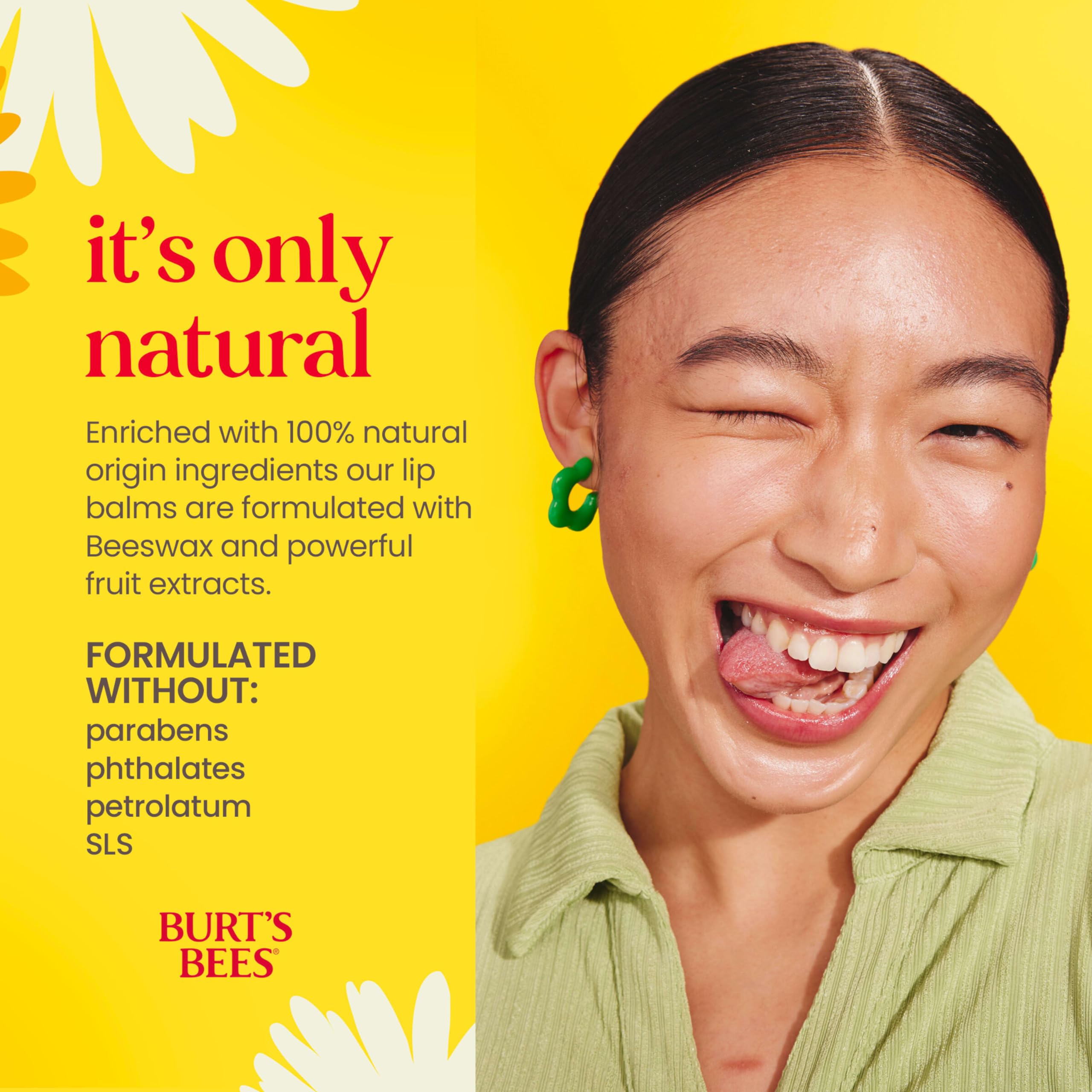 Lip balm with a natural matte finish from Burt's Bees Original Beeswax.