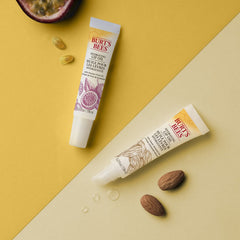 Burt's Bees Lip Oil with Sweet Almond Oil highlights natural nourishing formula.
