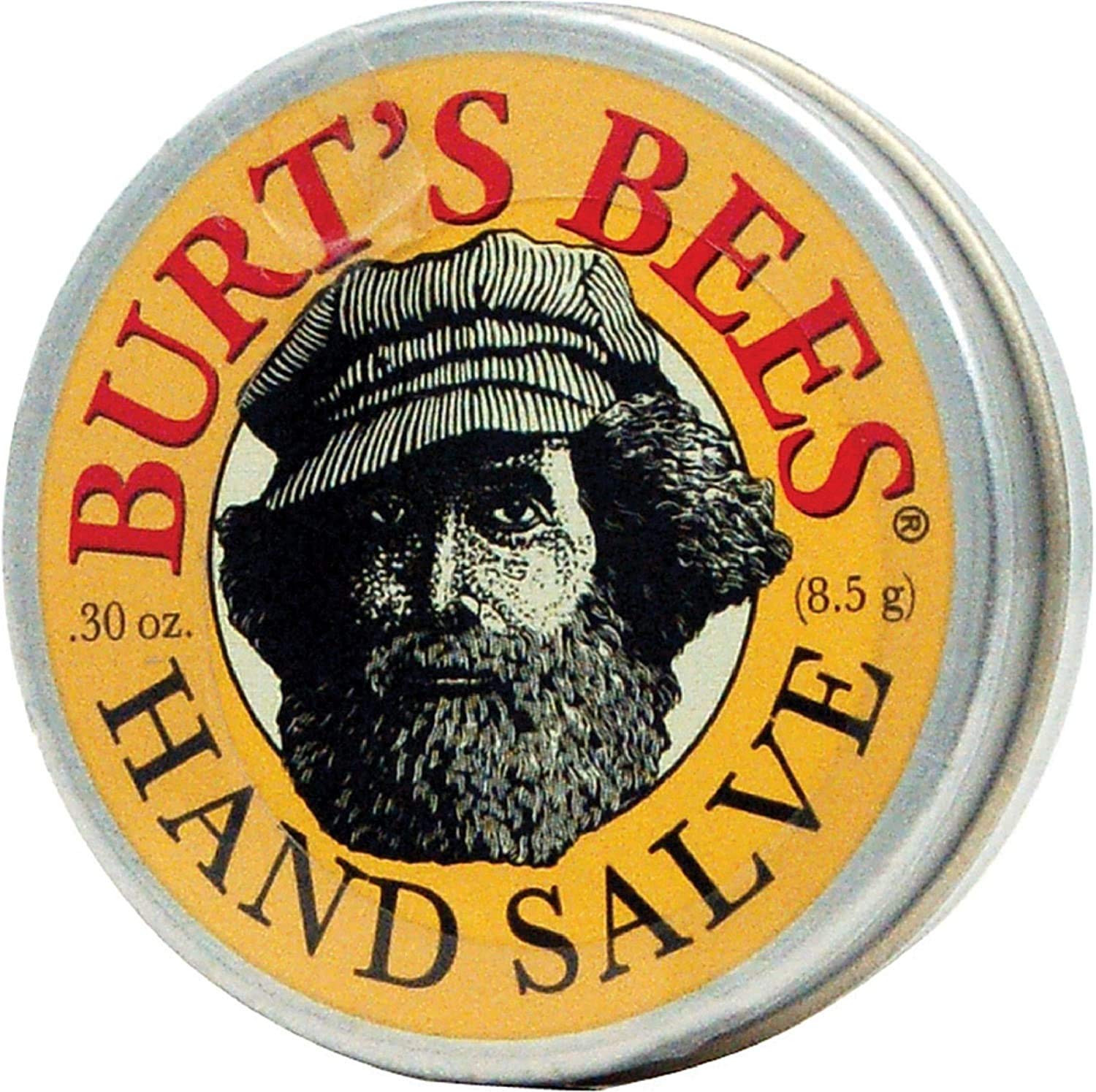 Burt's Bees Mini Hand Salve in a compact 0.3 oz tin, handy for dry hands
