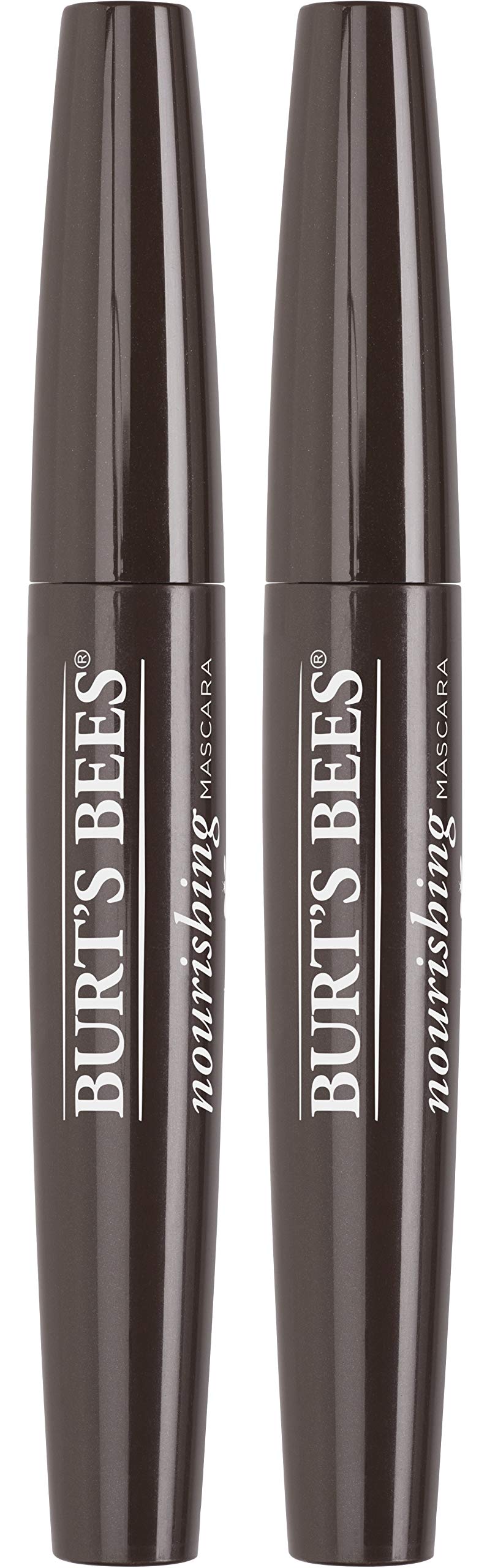 Burt's Bees Nourishing Mascara Black Brown brush close-up for defined lashes.