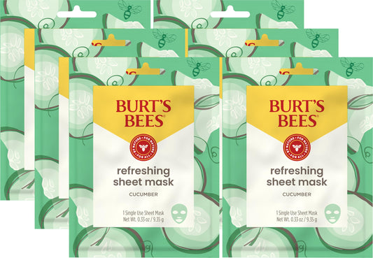 Burt's Bees refreshing sheet mask cucumber application for quick hydration and balance