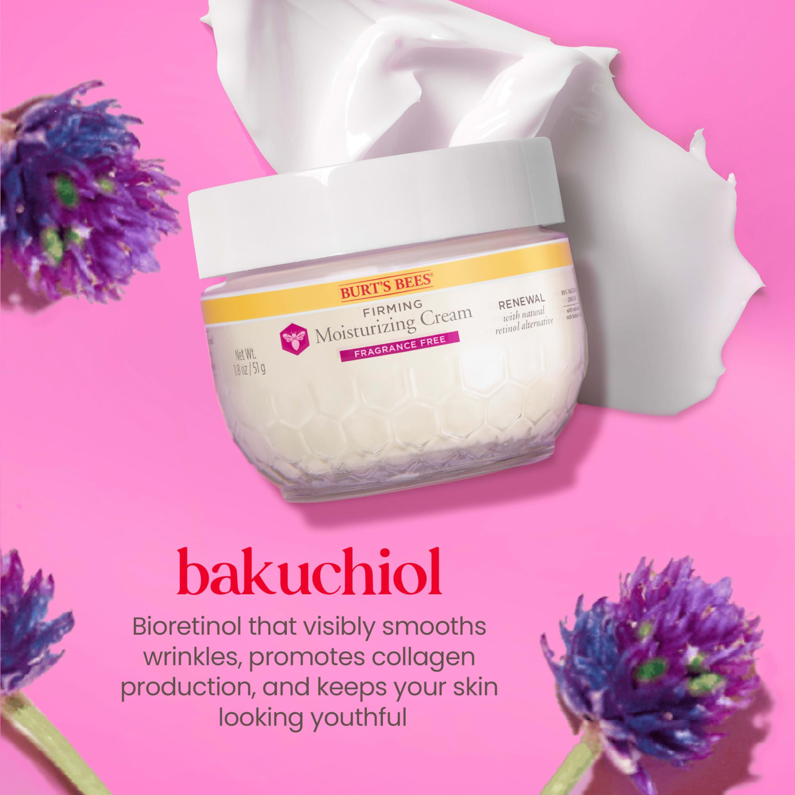 Burts Bees Renewal fragrance-free ingredients graphic emphasizes natural origin