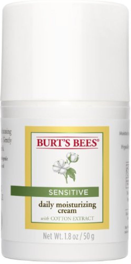 Burt's Bees Sensitive Daily Moisturizing Cream jar nourishes sensitive skin with daily hydration