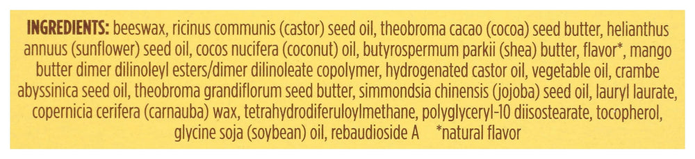 Texture close-up of Burt's Bees lip balm during application on lips.