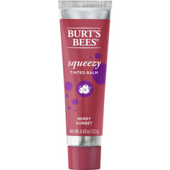 Burt's Bees Squeezy Tinted Lip Balm Berry Sorbet tube adds natural color and moisture.