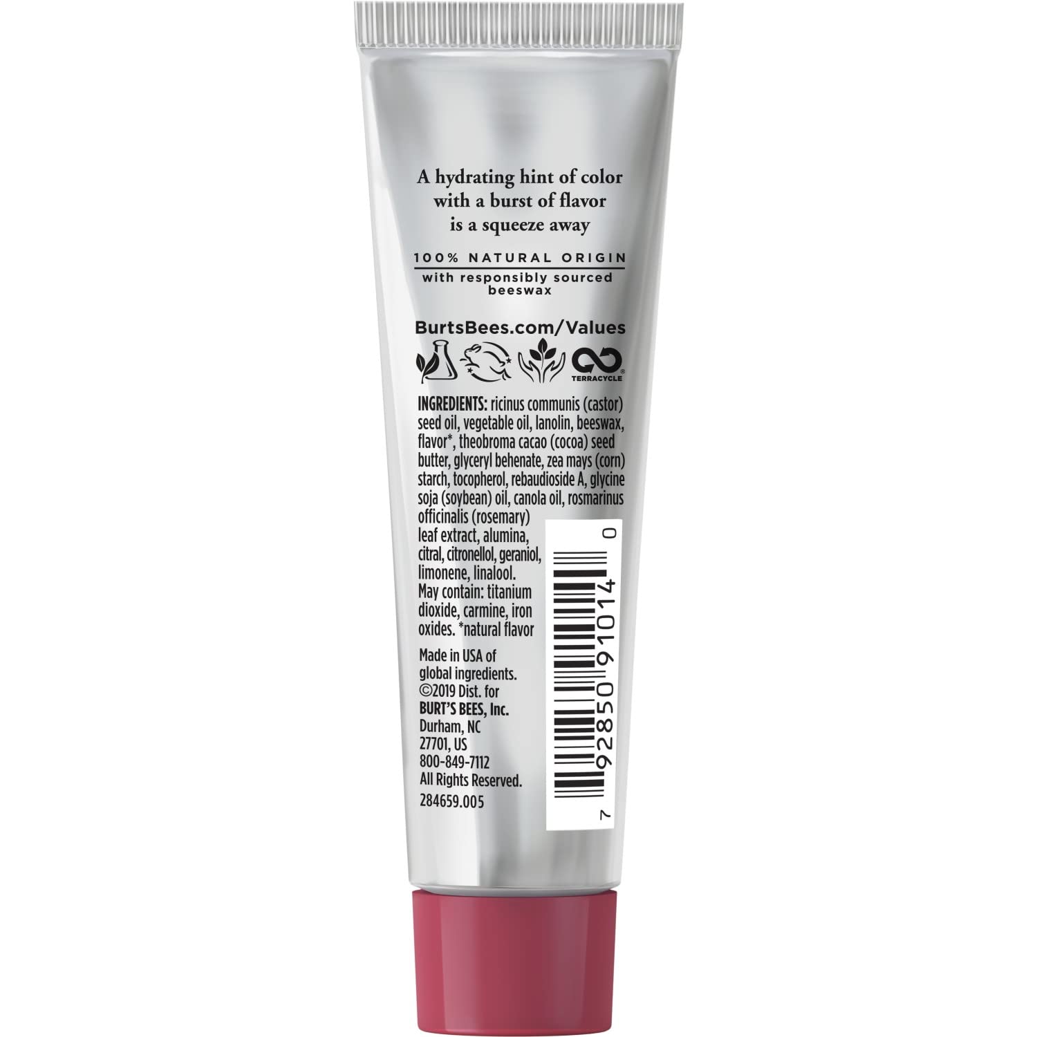 Burt's Bees formula leverages beeswax and cocoa butter for lightweight hydration.