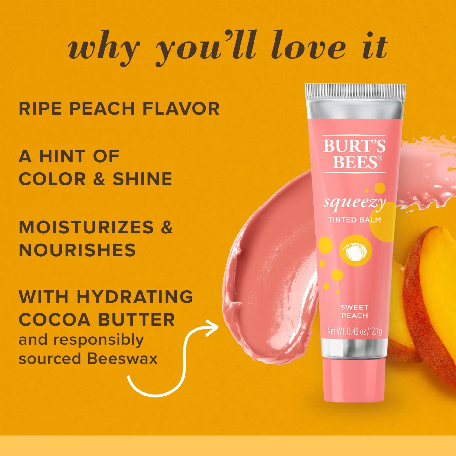 Burt's Bees texture close-up demonstrates smooth application