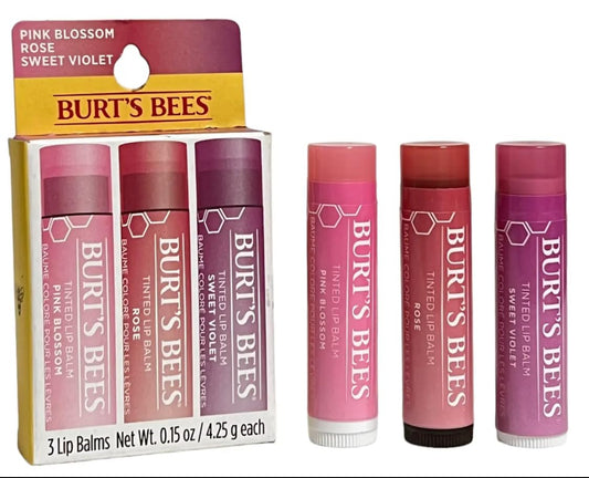 Burt's Bees lip balm trio in a compact display