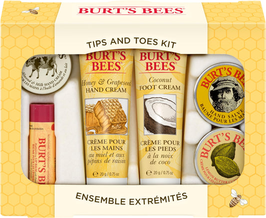 Burt's Bees Tips and Toes gift set tin for head-to-toe hydration.