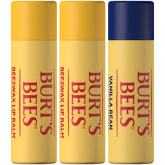 Burt's Bees Vanilla Bean flavor close-up on lip balm.