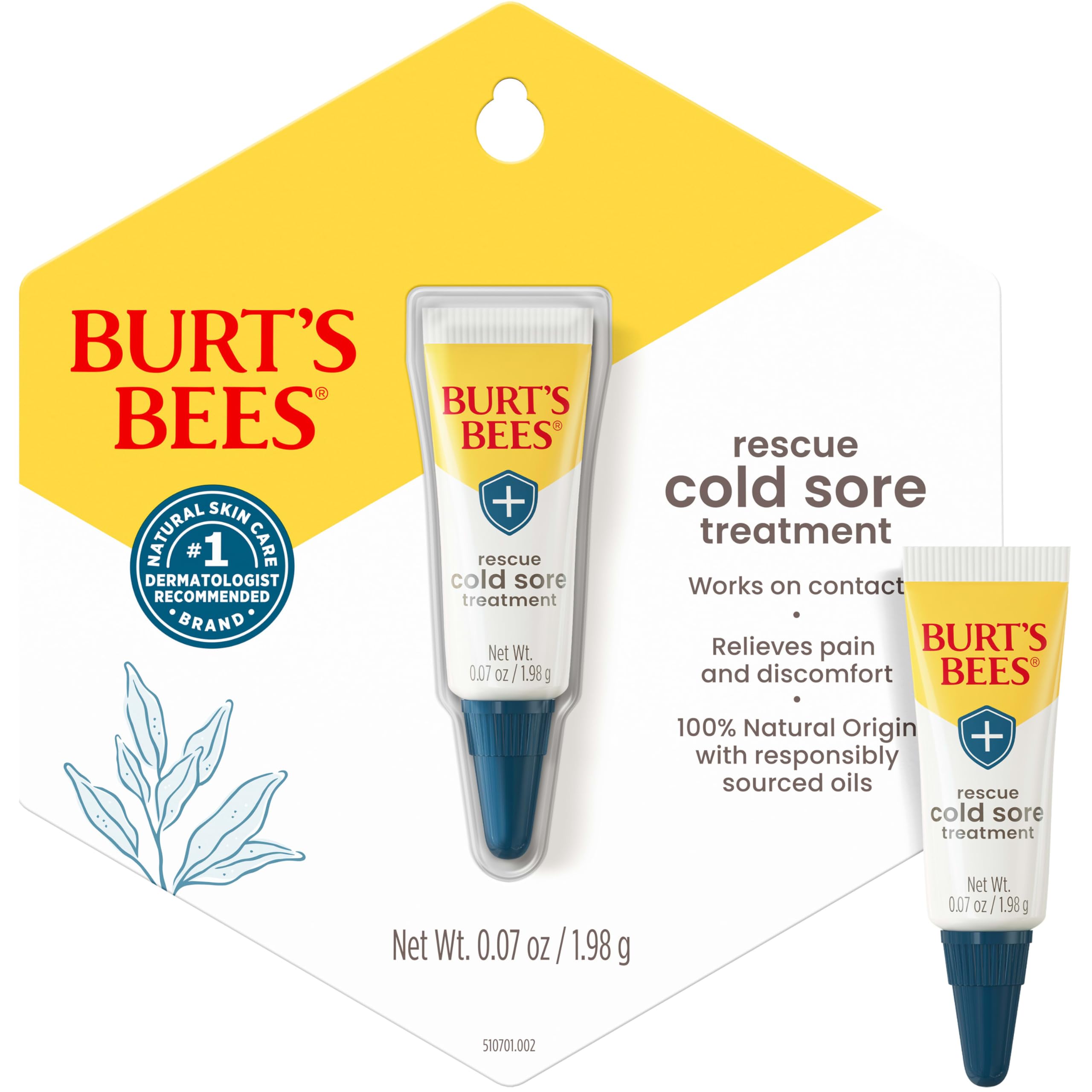 Close up of the Burt s Bees 0.07 oz tube