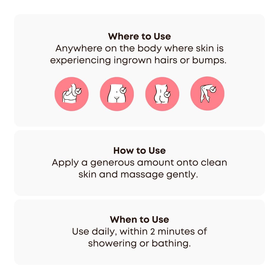 Bushbalm Ingrown Hair Oil pump-applicator in hand for easy application.