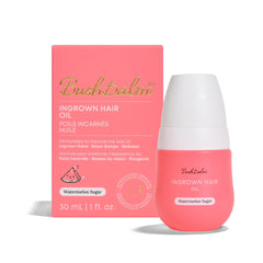 Bushbalm Ingrown Hair Oil Watermelon Sugar bottle for smoother post-shave skin.