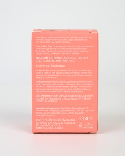 Bushbalm Packaging box features Watermelon Sugar scent and branding.