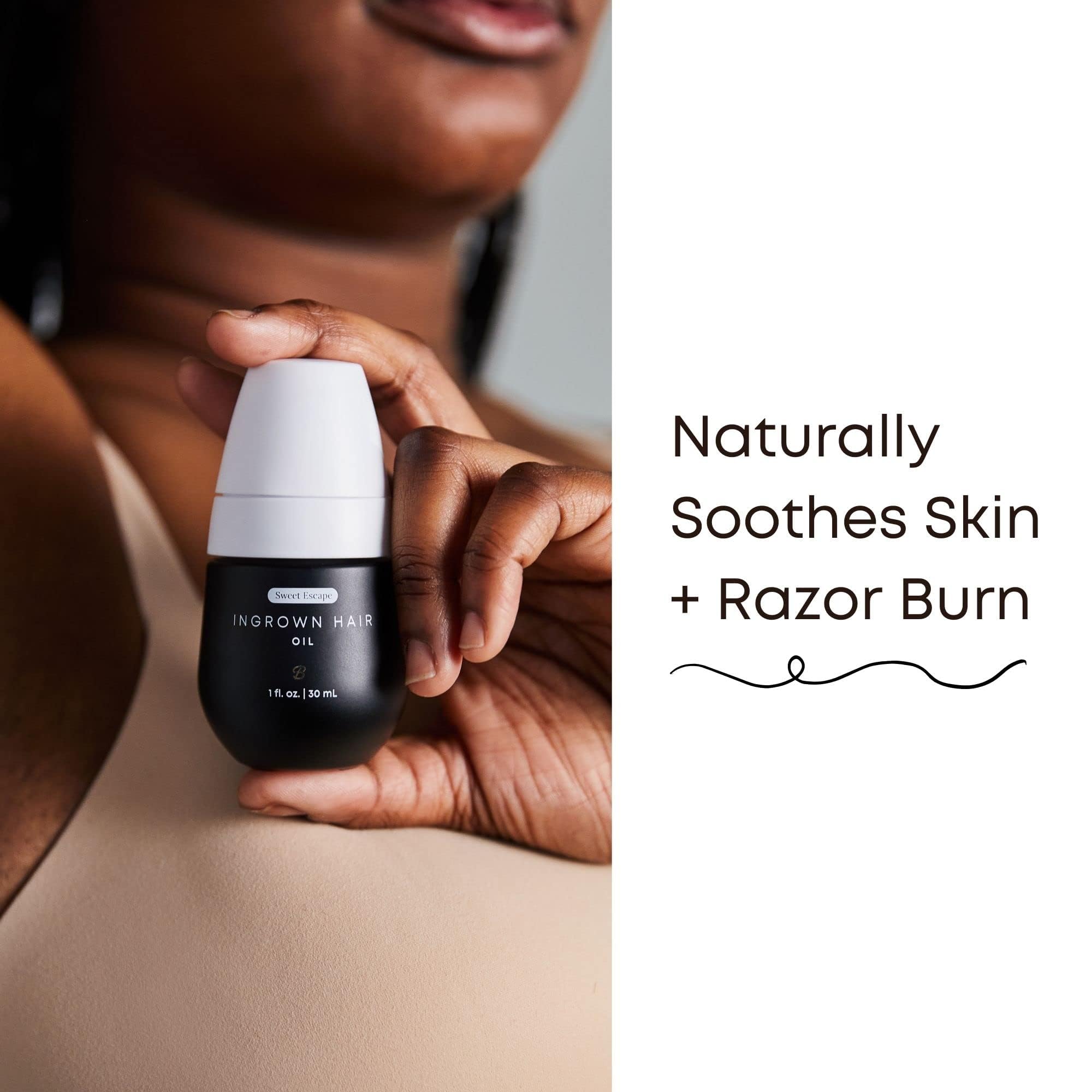 Sweet Escape Oil drops for targeted application and rapid soothing after shaving.