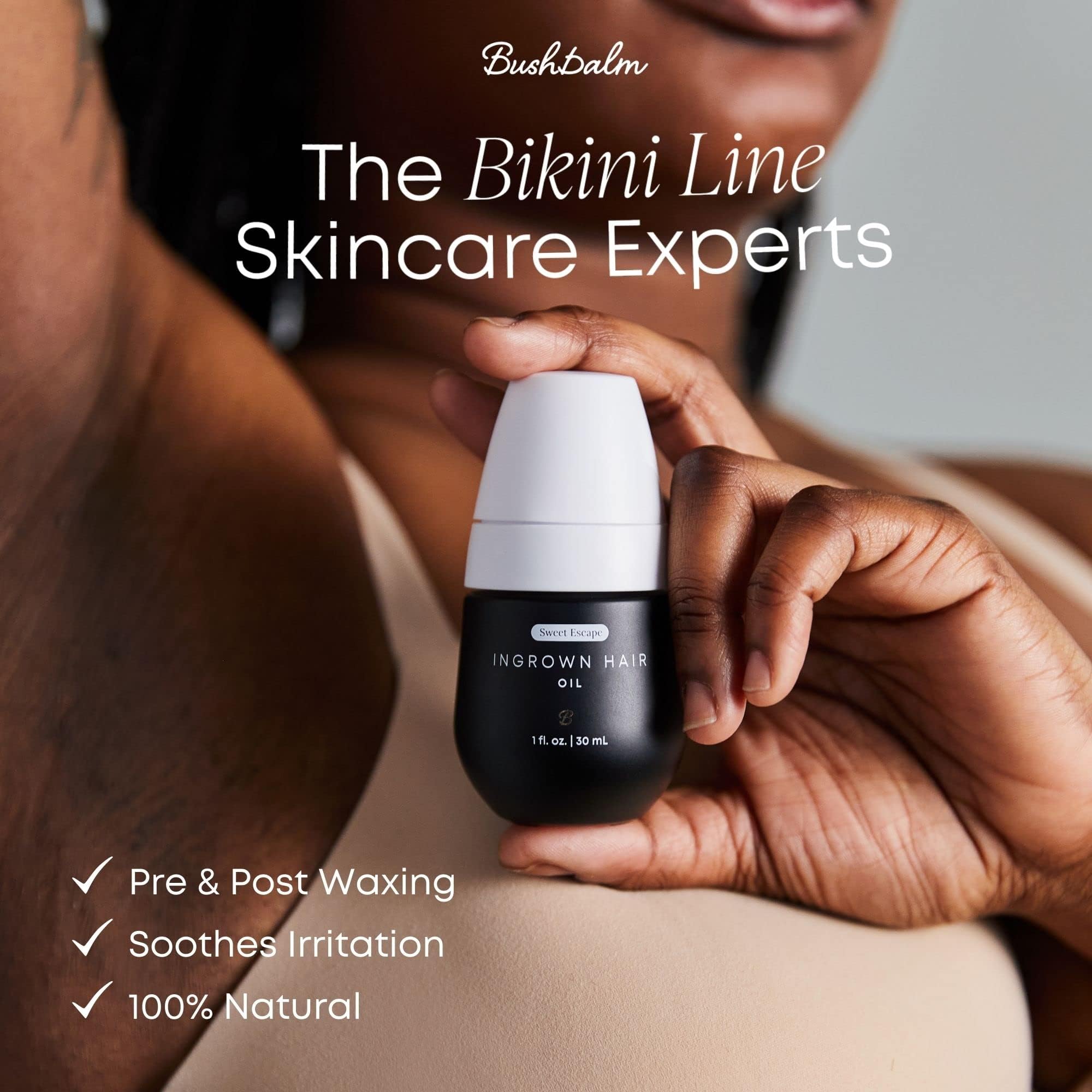 Body use scene illustrates full-body hydration post-shaving or waxing.