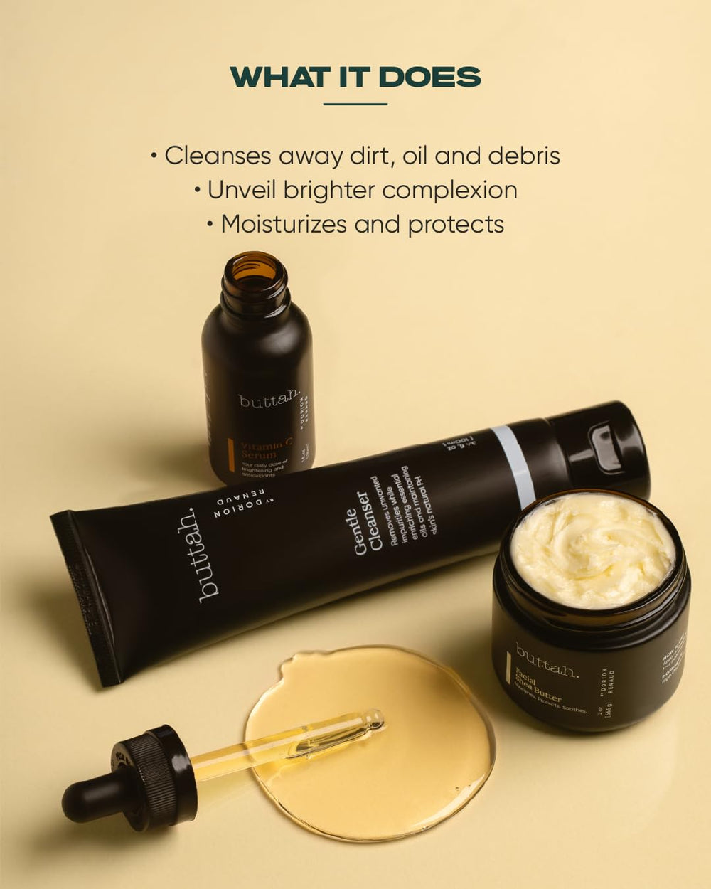Buttah Facial Cleanser Bottle offers a gentle cleanse for refreshed skin.