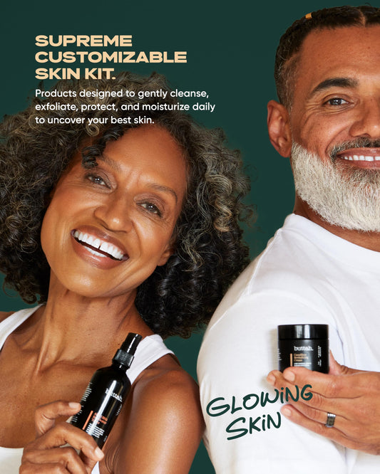 Buttah Vitamin C Serum bottle highlighting daily brightening benefits.