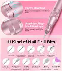 Buways ergonomic cool-handle nail drill offering comfortable, safe sessions.