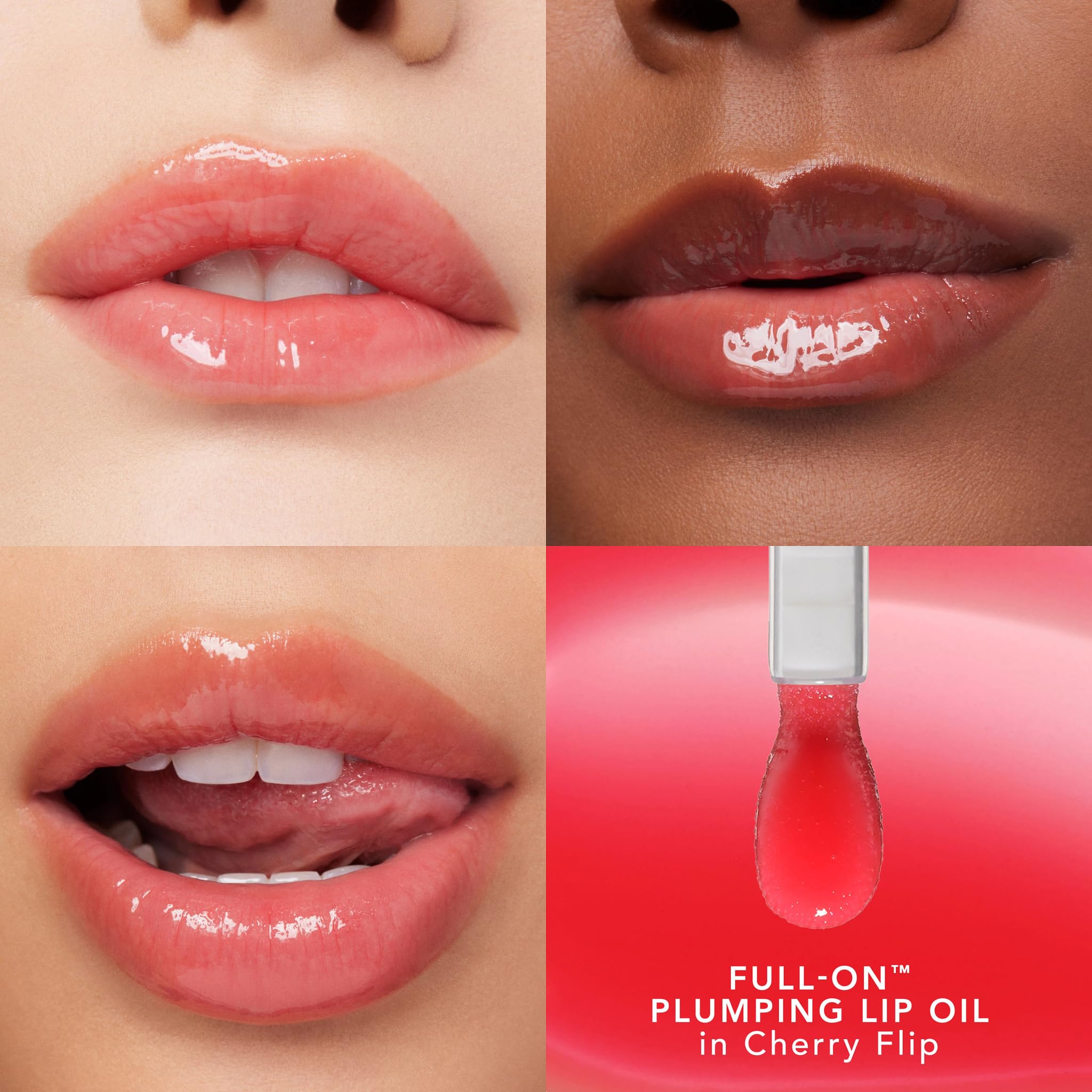 Buxom Cherry Flip plush applicator gliding for smooth lip glow