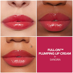 Close-up of lips wearing Sangria with plumping cream finish