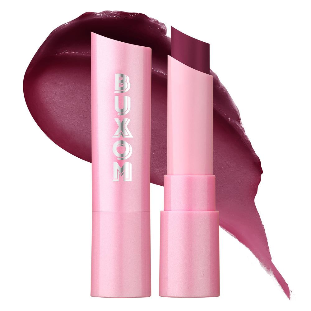 BUXOM Full-On Lip Glow Balm Blackberry Jam tube with rich hydration and plumping tint.