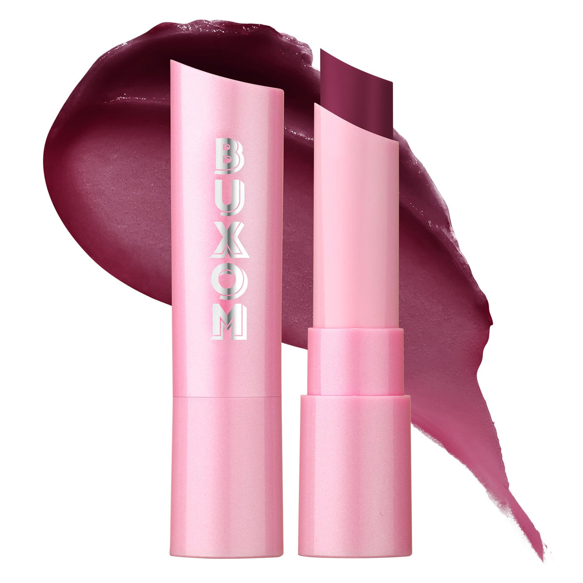 BUXOM Full-On Lip Glow Balm Blackberry Jam tube with rich hydration and plumping tint.