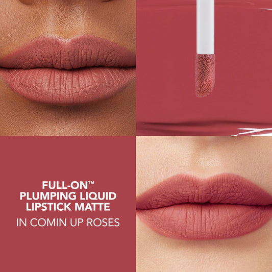BUXOM Full-On applicator on lips demonstrates precise one stamp application.