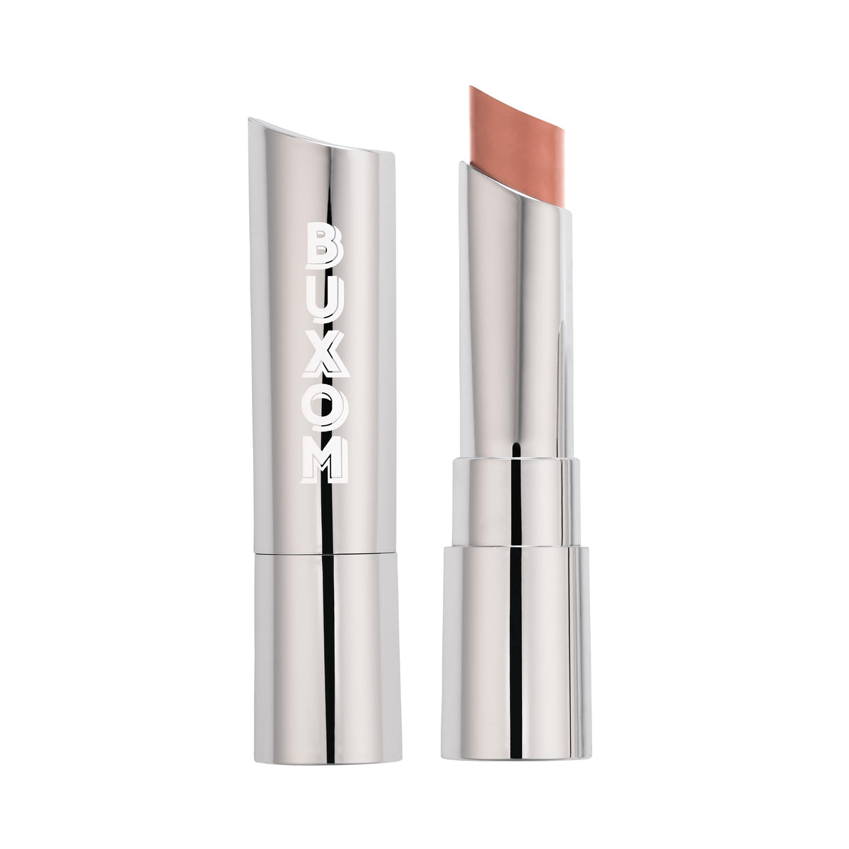 Buxom Full-On Satin Lipstick Skin Tease packaging highlights cruelty-free branding