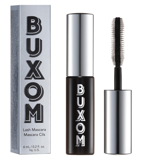 BUXOM Lash Volumizing Mascara bottle with rich black pigment for bold definition.