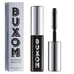 BUXOM Lash Volumizing Mascara bottle with rich black pigment for bold definition.