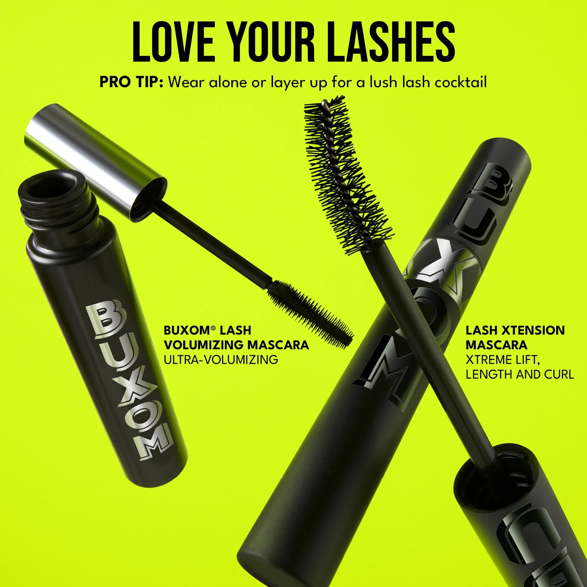 BUXOM Lash Xtension Lift mascara contains red clover peptide complex