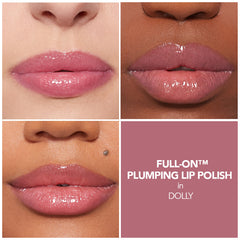 Buxom peptide moisture lip gloss close-up swatch delivering hydration and shine.