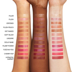 Buxom Plump Shot glossy lip finish with high shine.