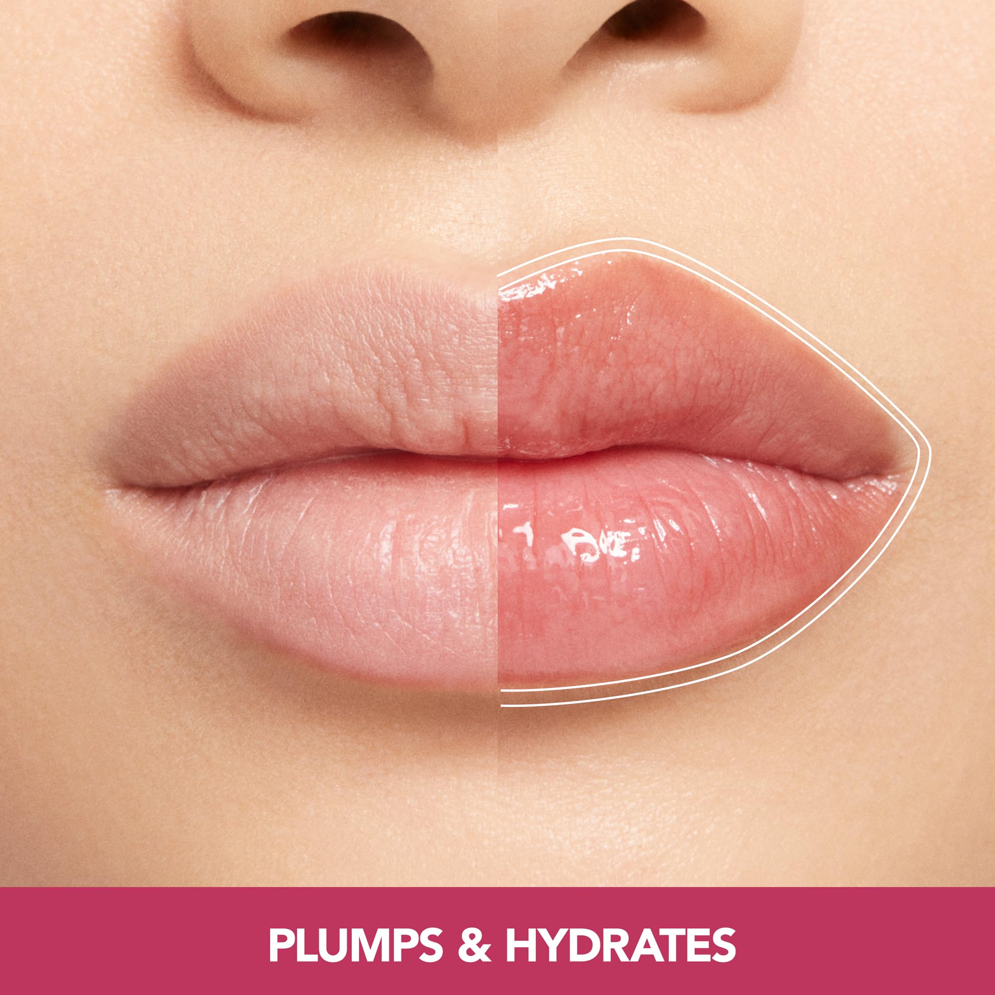 Buxom Raspberry Glaze balm texture swirls on lips with sheer color