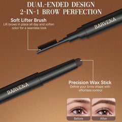 BuyiHoen 2-in-1 brow pencil showing wax tip for shaping
