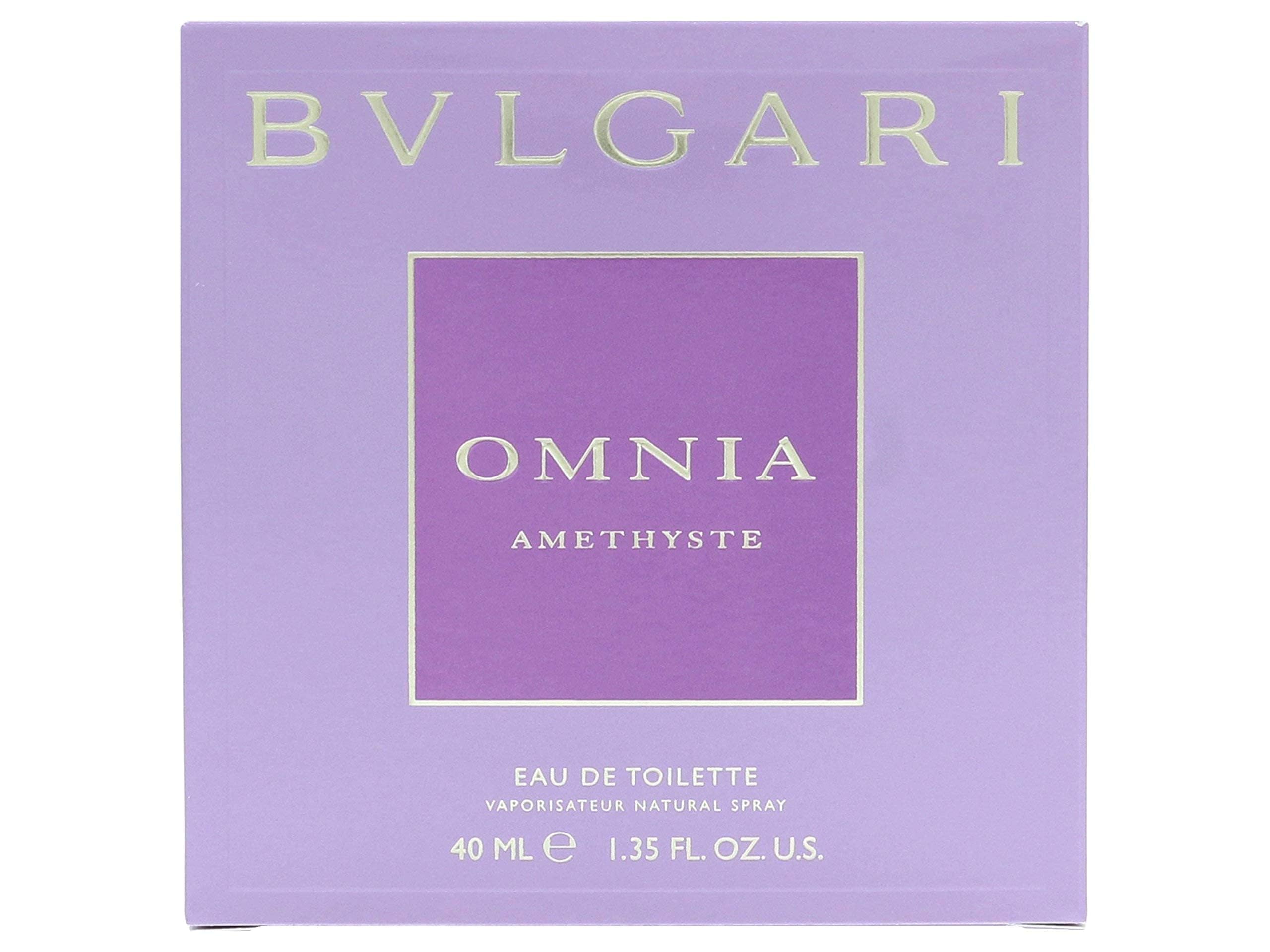 BVLGARI Omnia Amethyste close-up, spritz nozzle hints at easy application.